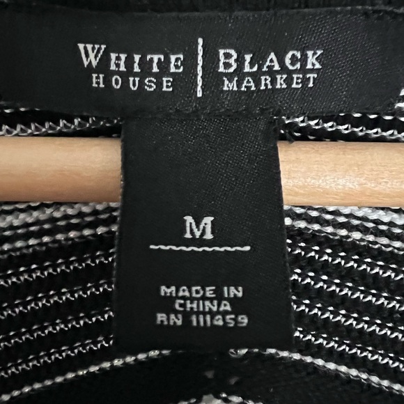 White House Black Market Chevron Cardigan in Black, White and Tan - Picture 3 of 8